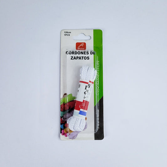 Cordones d/zapato blanco/negro120cm 07870