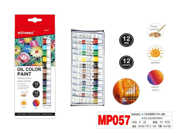 Pintura d/oleo 12ml 12 coloresmp057