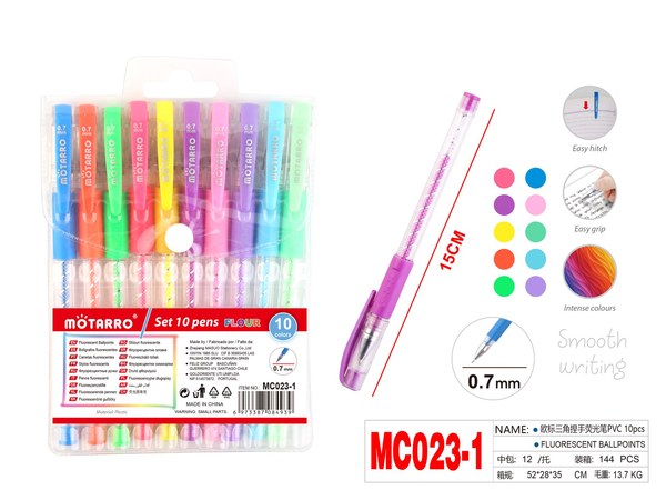 Lapicero colores 10pcs mc023-1