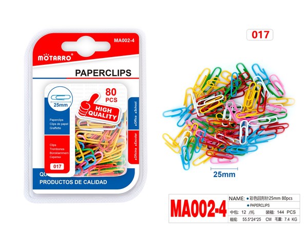 Clip colores 25mm 80pcs ma002-4