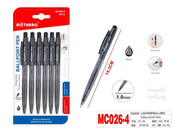 Lapiceros negros 6pcs mc026-4