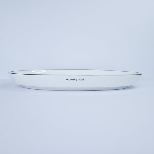 Plato ovalo c/borde negro 1351255-118