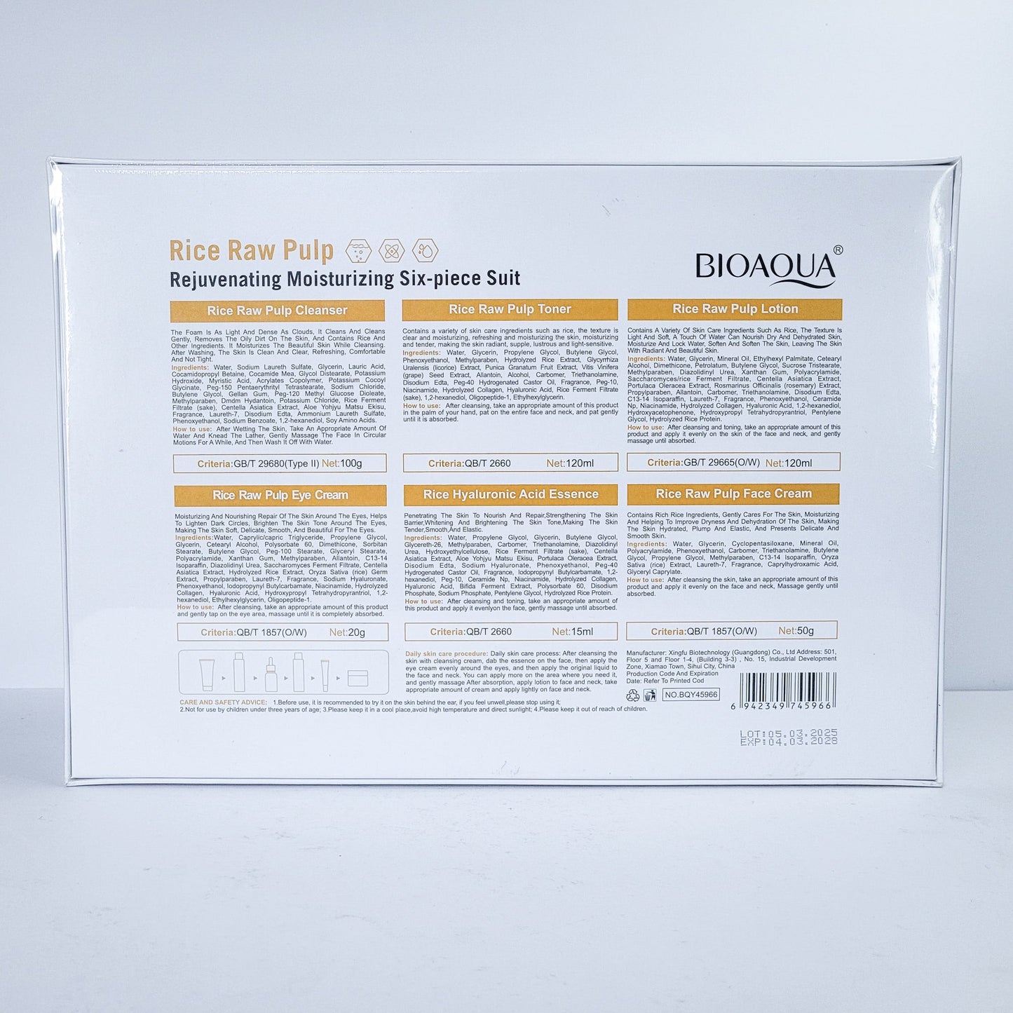 Bioaqua kit arroz 6pcs