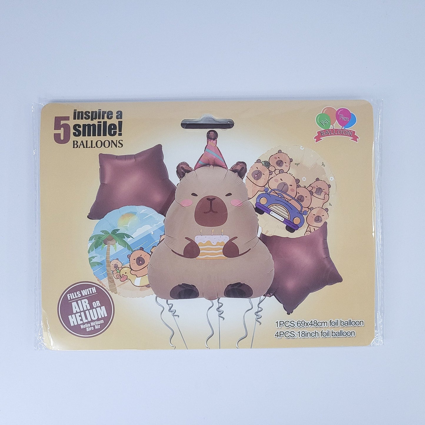 Globos capybara 5 pc