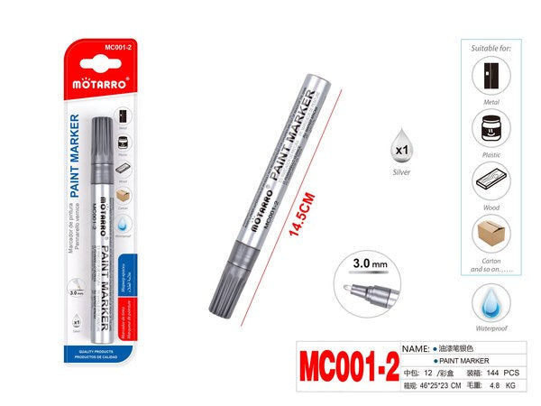 Marcador pintura plateado 1pcmc001-2