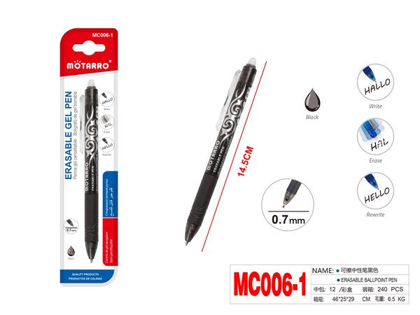 Lapicero negro borrable mc006-1