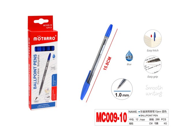 Lapicero azul 12pcs mc009-10