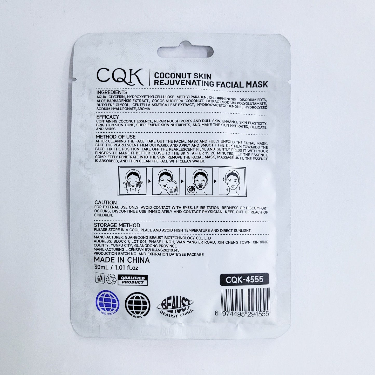 Mascarilla coco cqk 4555