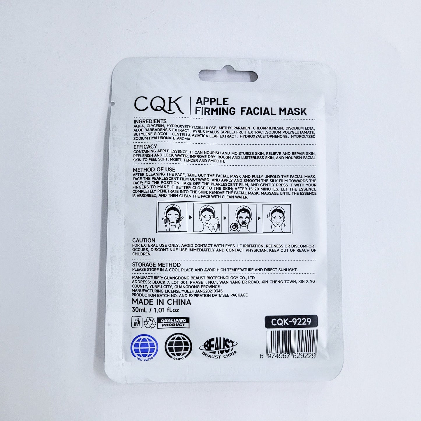 Mascarilla manzana cqk 9229