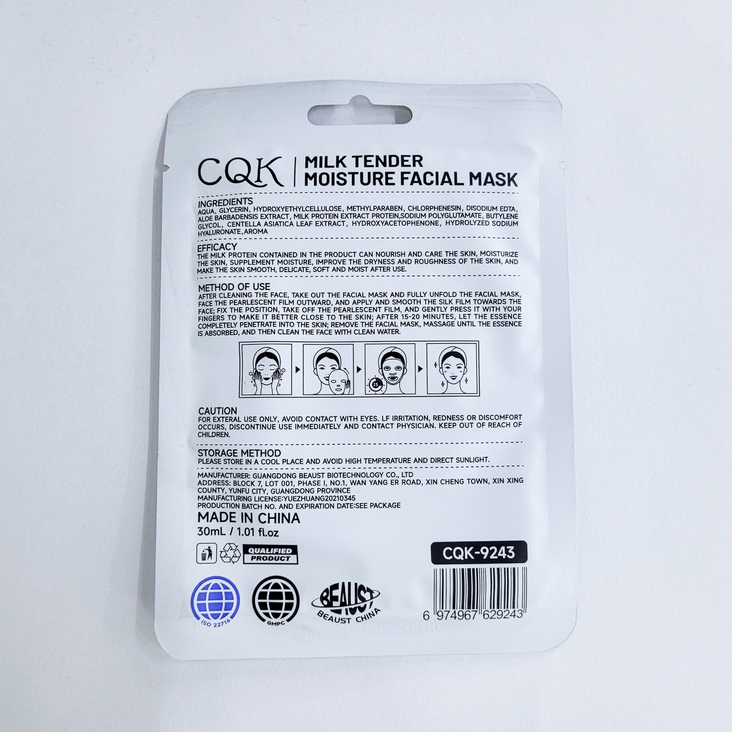 Mascarilla leche cqk 9243