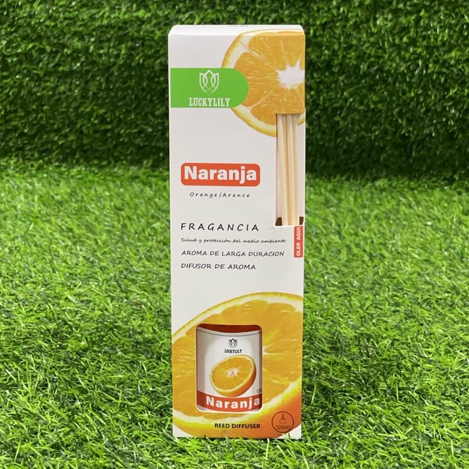 Difusor c/varillas naranja 120ml90125-4