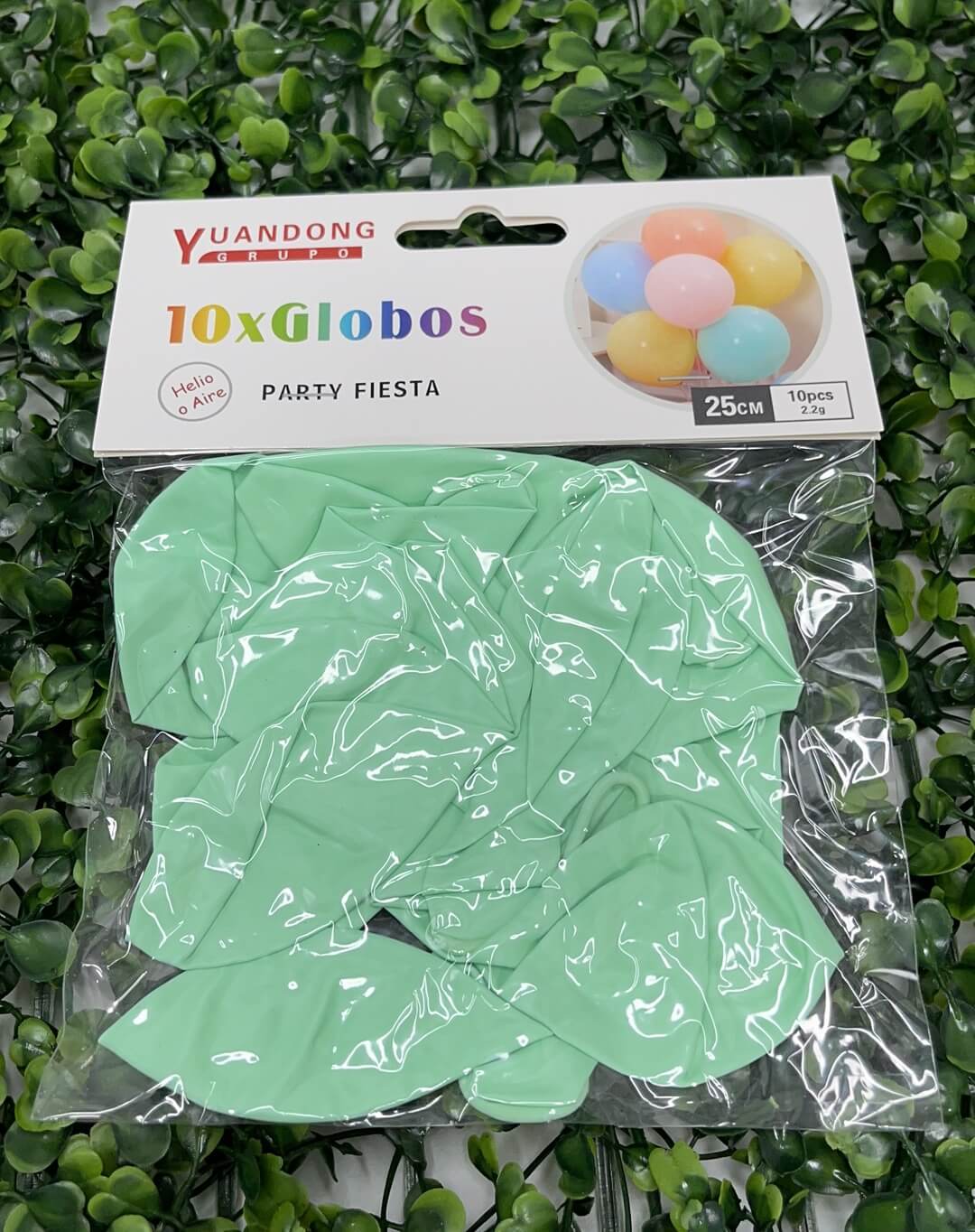 Globo macaron verde 10pcs #102.2g 25cm 51149-254