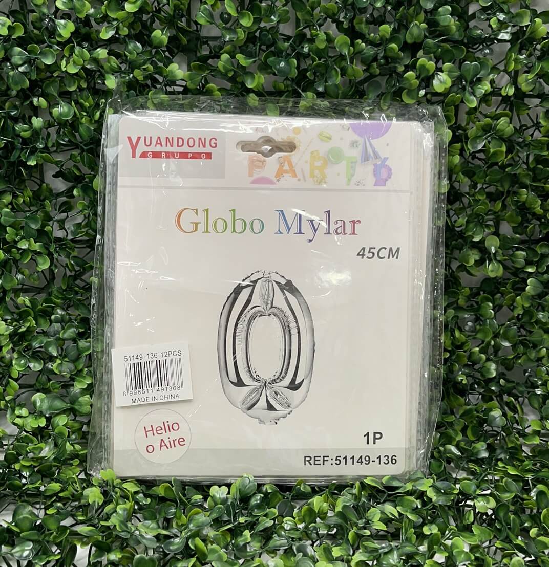 Globo metalico plateado #0 45cm51149-136
