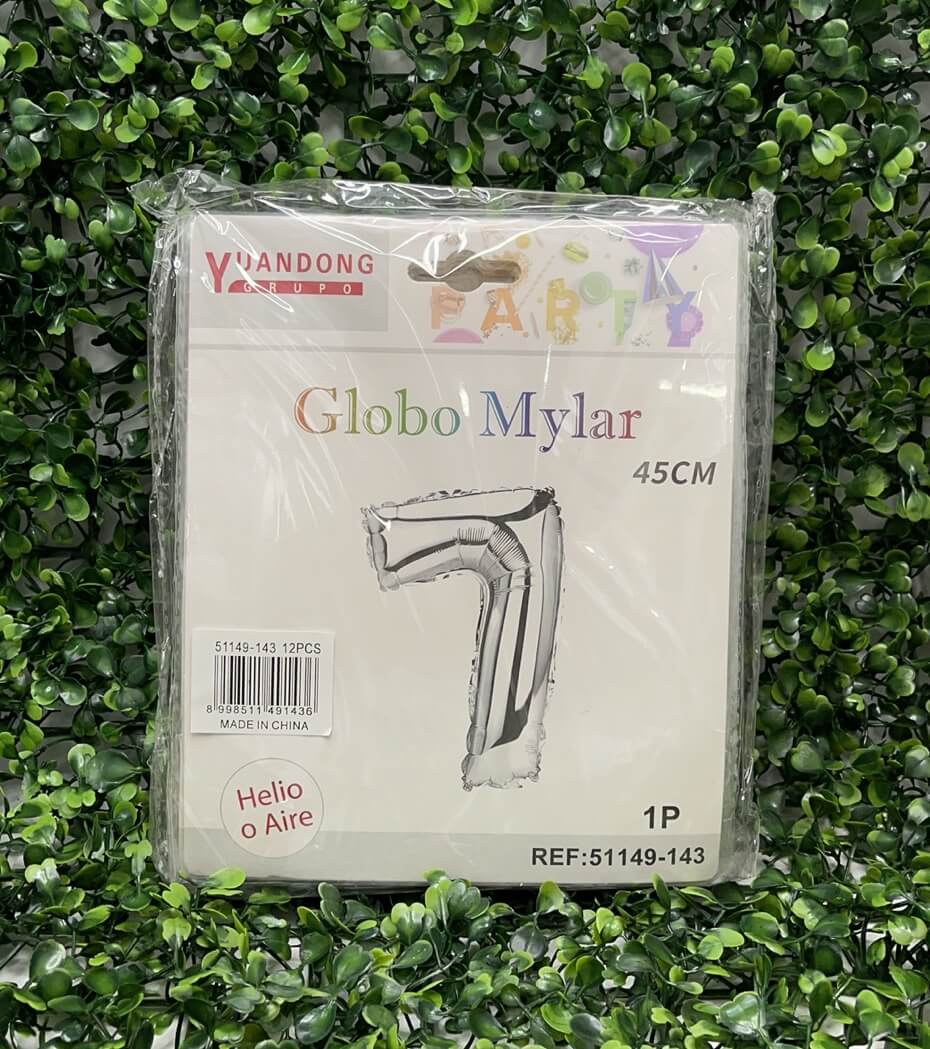 Globo metalico plateado #7 45cm51149-143