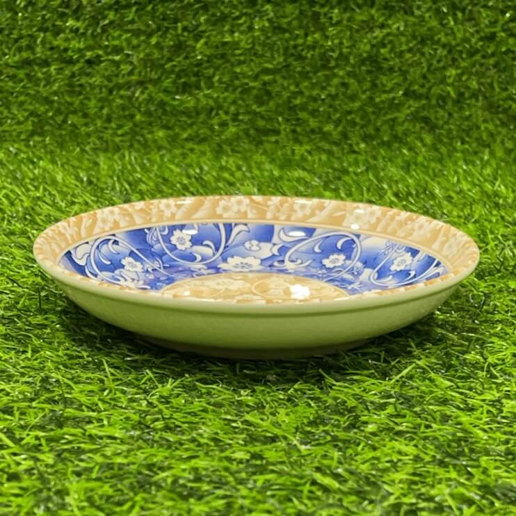 Plato azul y amarillo d/flor 751104-388