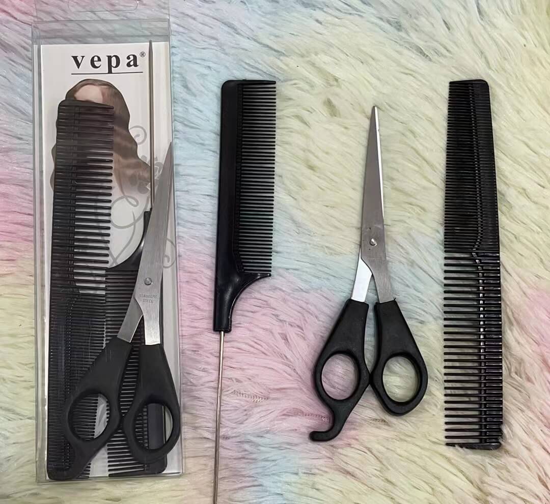 Set de cepillos c/tijera 51128-18