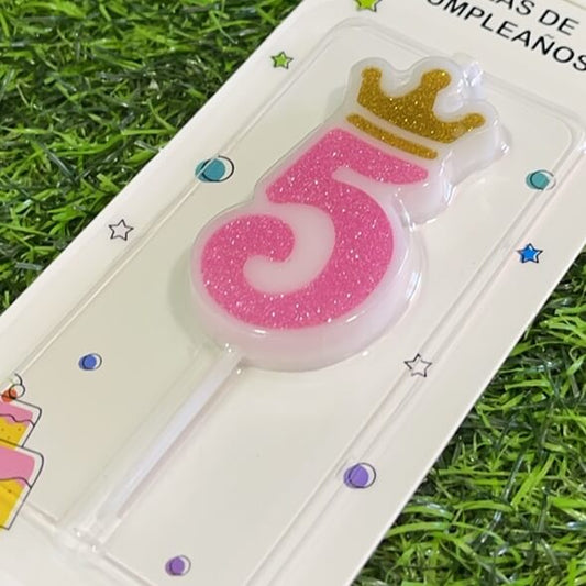 Vela numerica c/corona n5 6cm90243-155