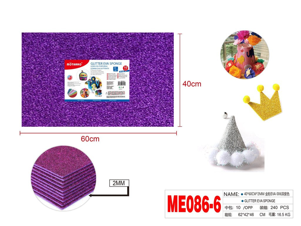Esponja eva brillo 10pcs me086-6