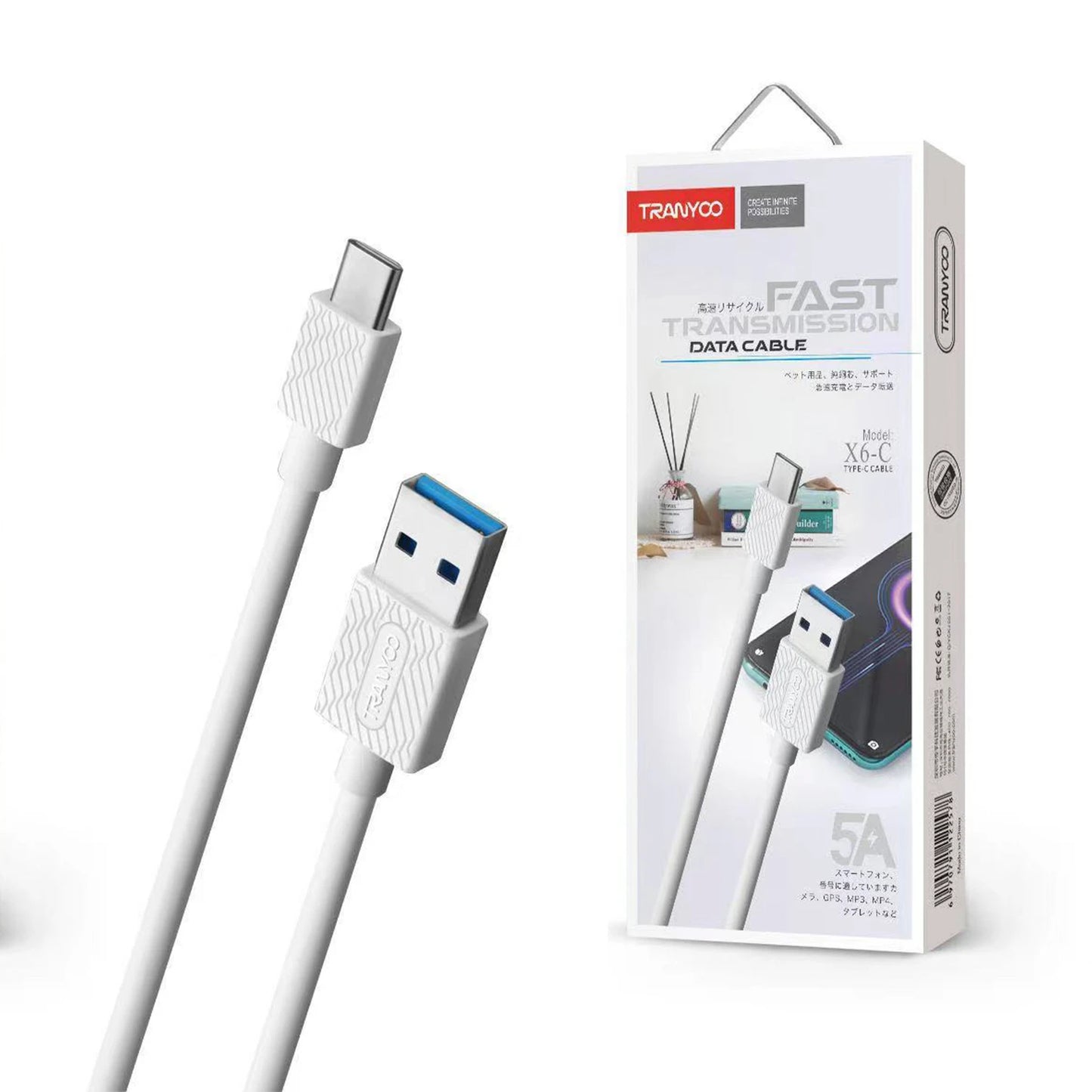Cable de datos y carga tipo c 5a 1m