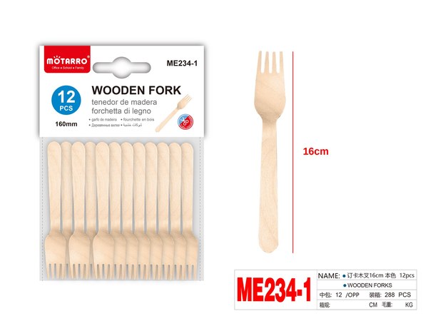 Tenedor madera 12pcs me234-1