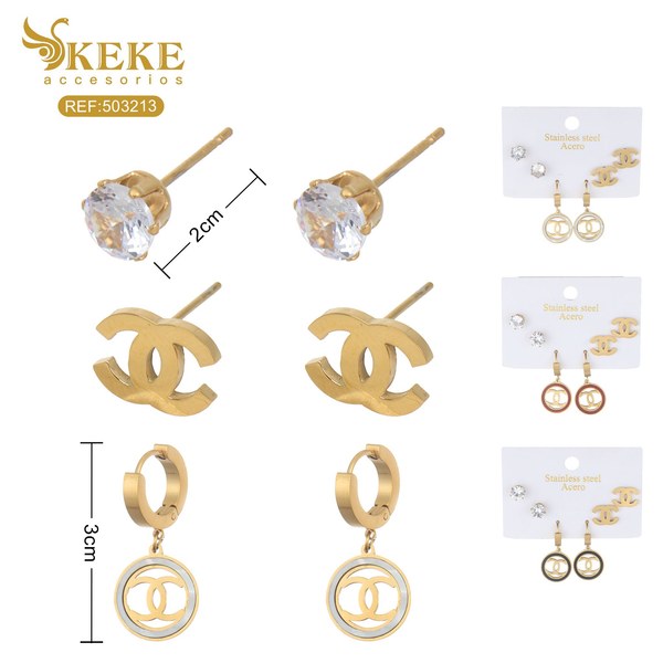 Aretes acero 3pares