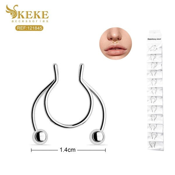 Aretes para nariz de acero