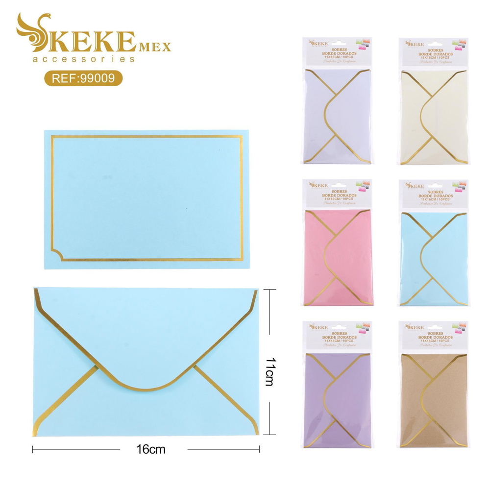 Sobres borde dorados