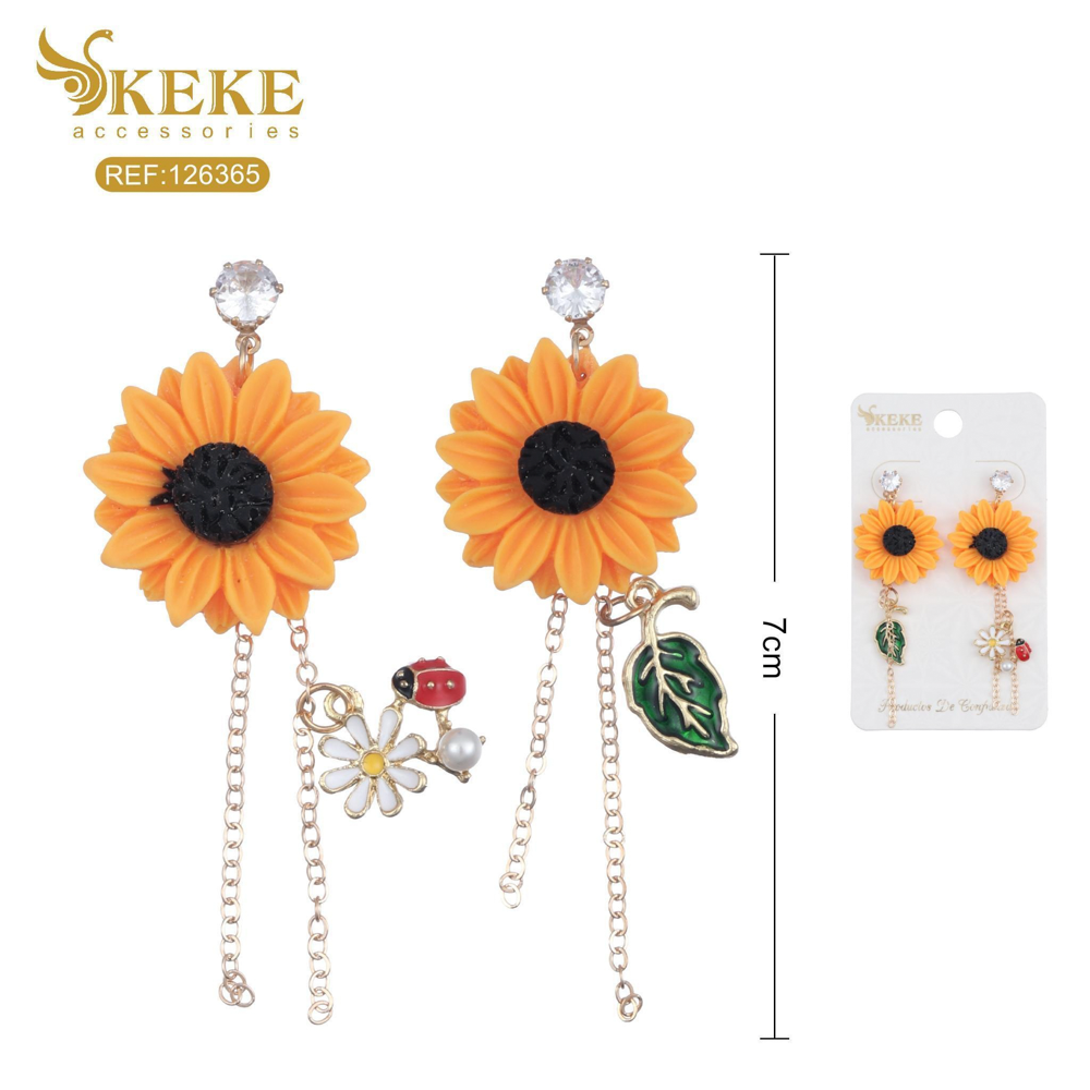 Aretes de girasol