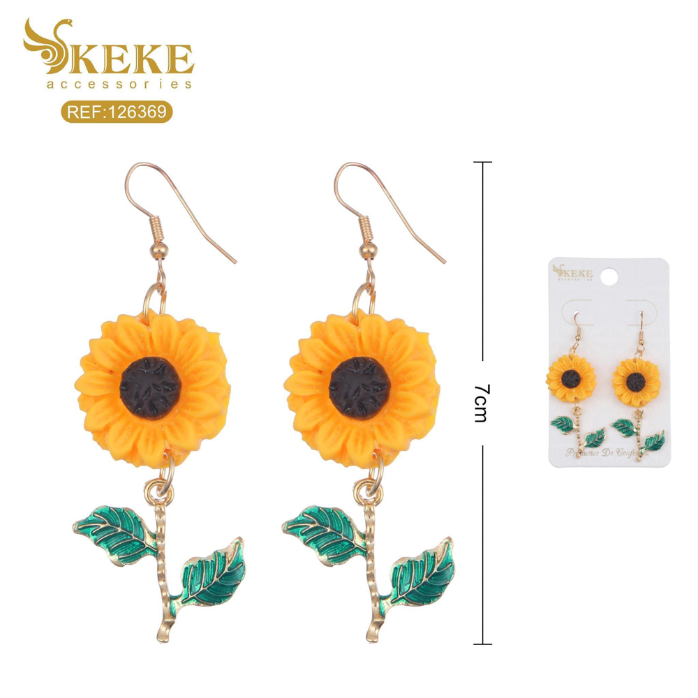 Aretes de girasol