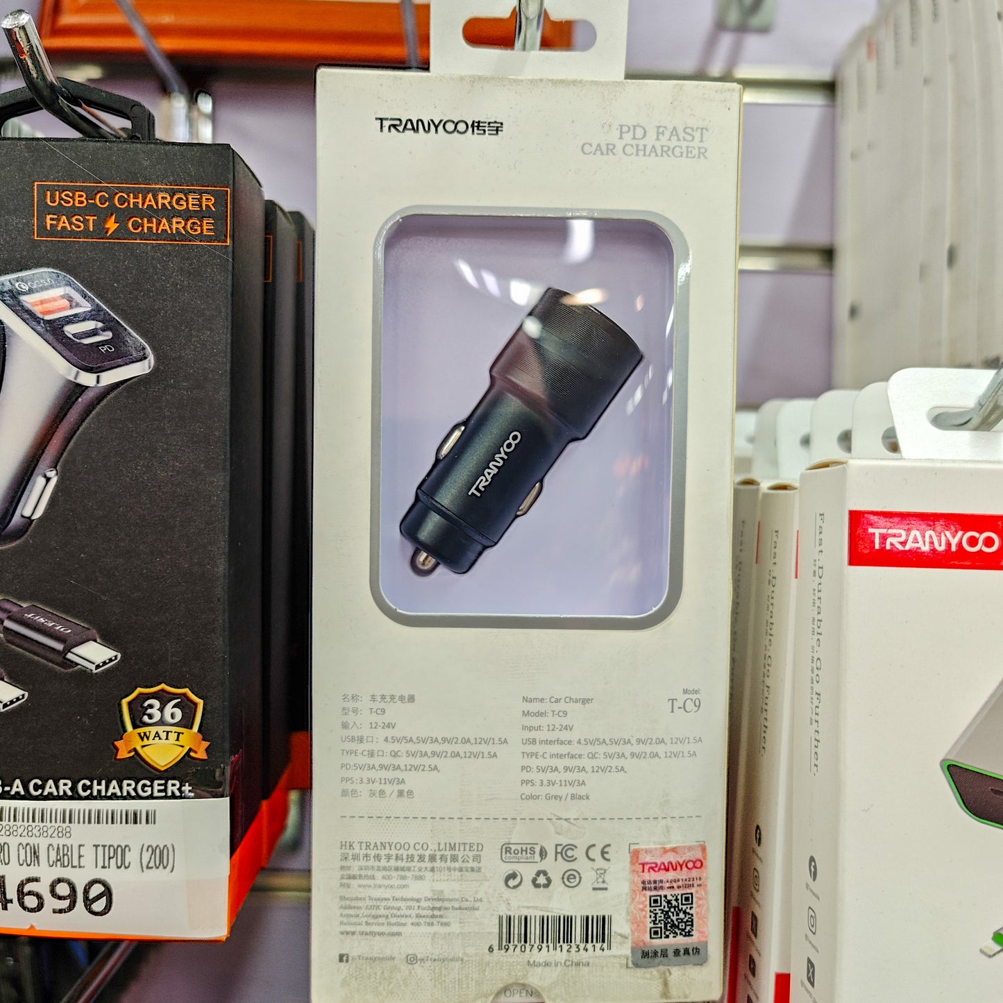 Cargador para auto pd*qc 3.0 metal