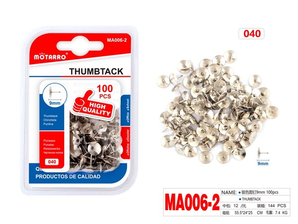 Chincheta 9mm 100pcs ma006-2