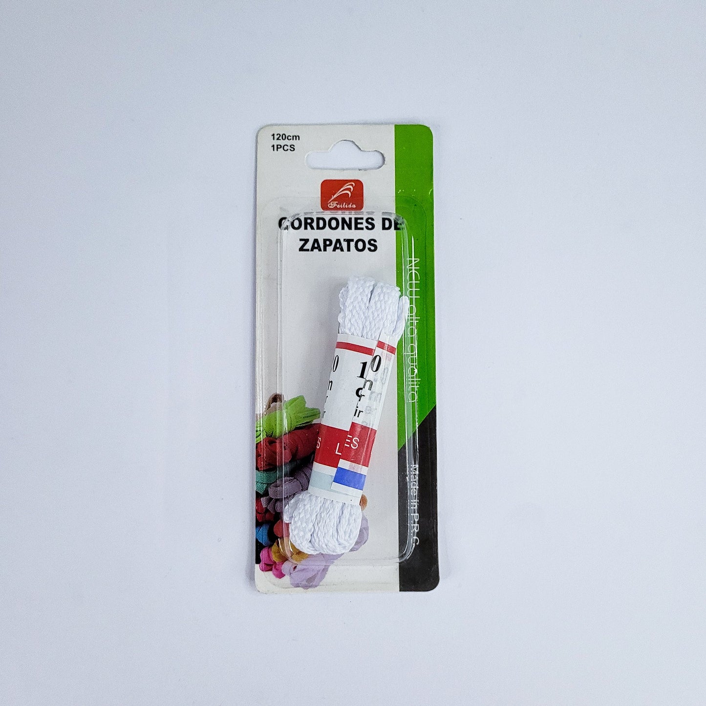 Cordones d/zapato blanco/negro120cm 07870