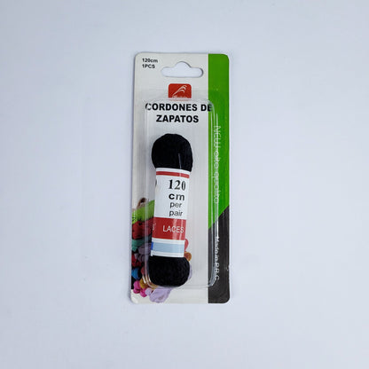 Cordones d/zapato blanco/negro120cm 07870