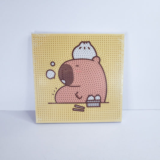 Cuadrno diamante de capybara20*20