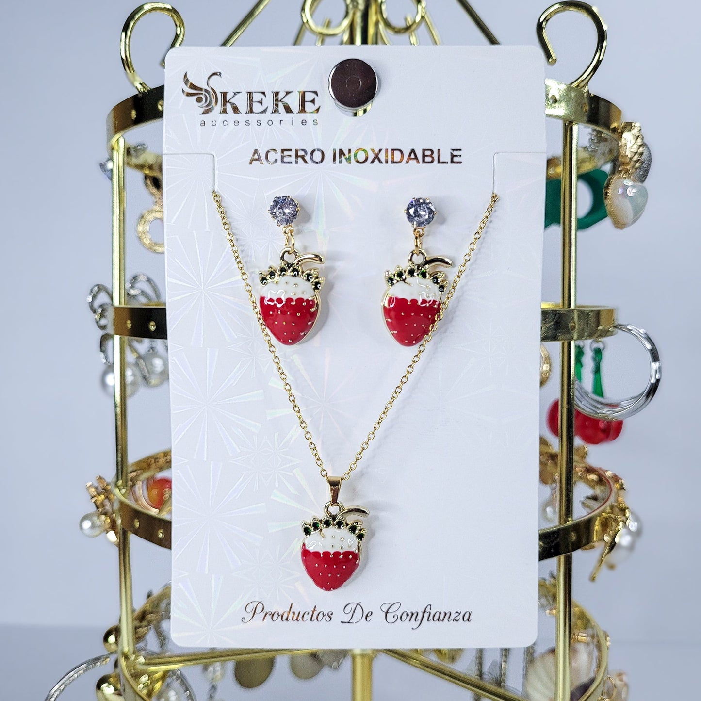 Set de collar cereza 2pcs