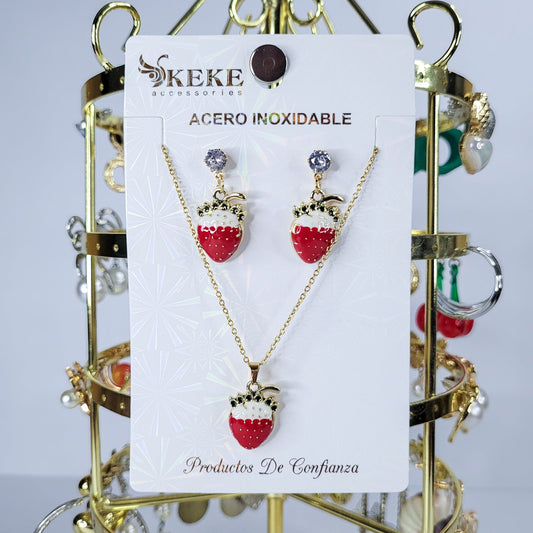 Set de collar cereza 2pcs