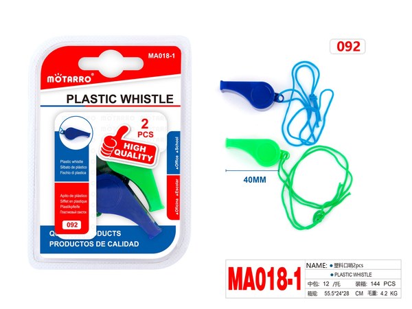 Pito plastico 2pcs ma018-1