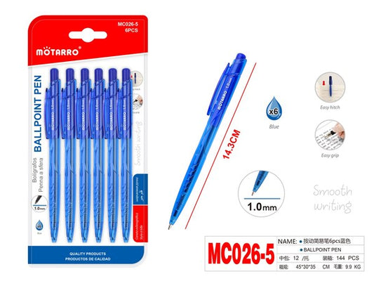 Lapiceros azul 6pcs mc026-5