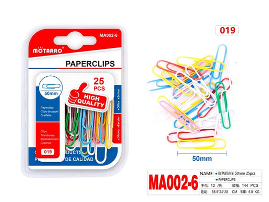 Clip colores 50mm 25pcs ma002-6