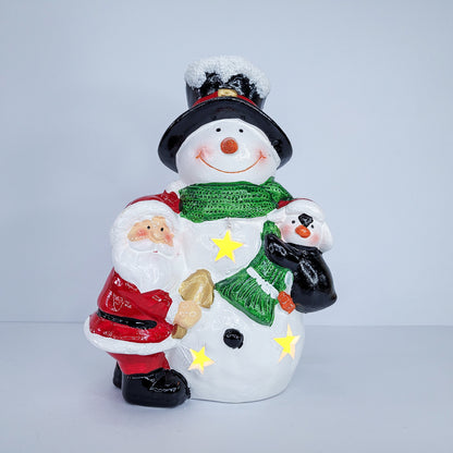 Adorno ceramica nav. muneco nieve