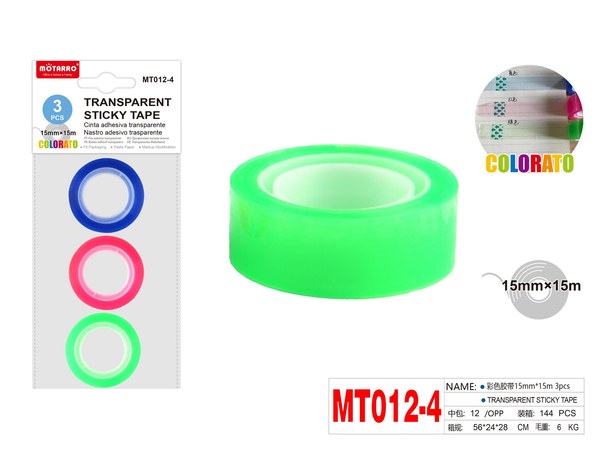 Cinta adhesiva transparente 3pcsmt012-4