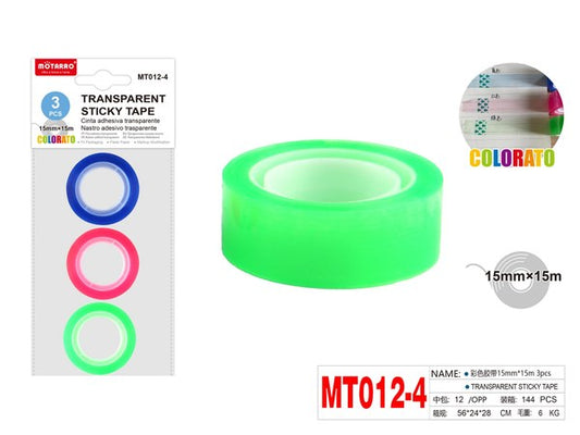 Cinta adhesiva transparente 3pcsmt012-4