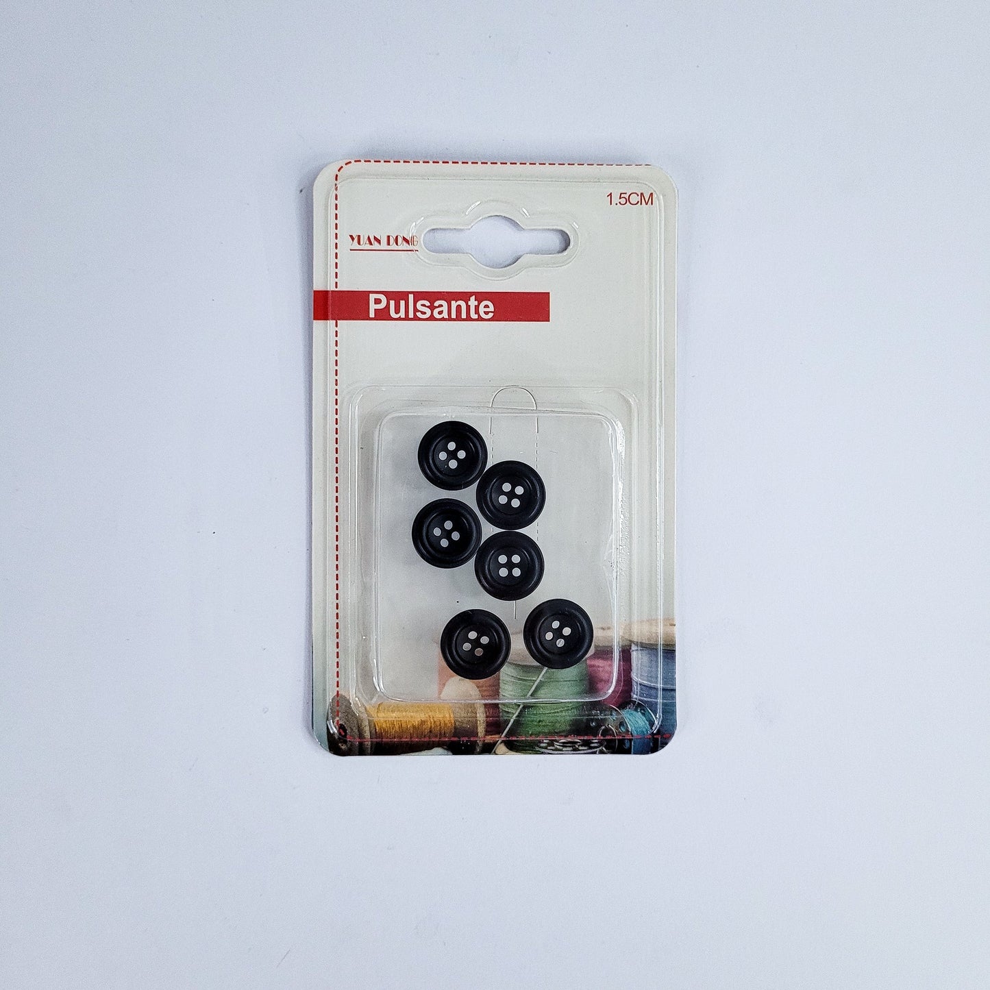 Botones negro 1.5cm 6pcs 51221-42