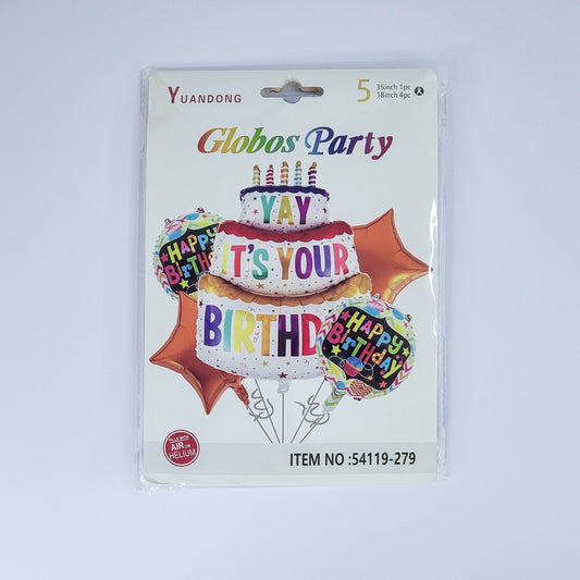 Globos birthday 5pc 54119-279