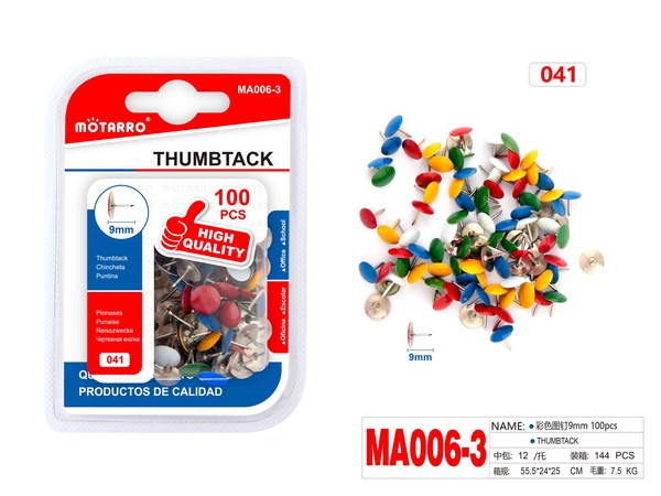 Chincheta colores 9mm 100pcsma006-3