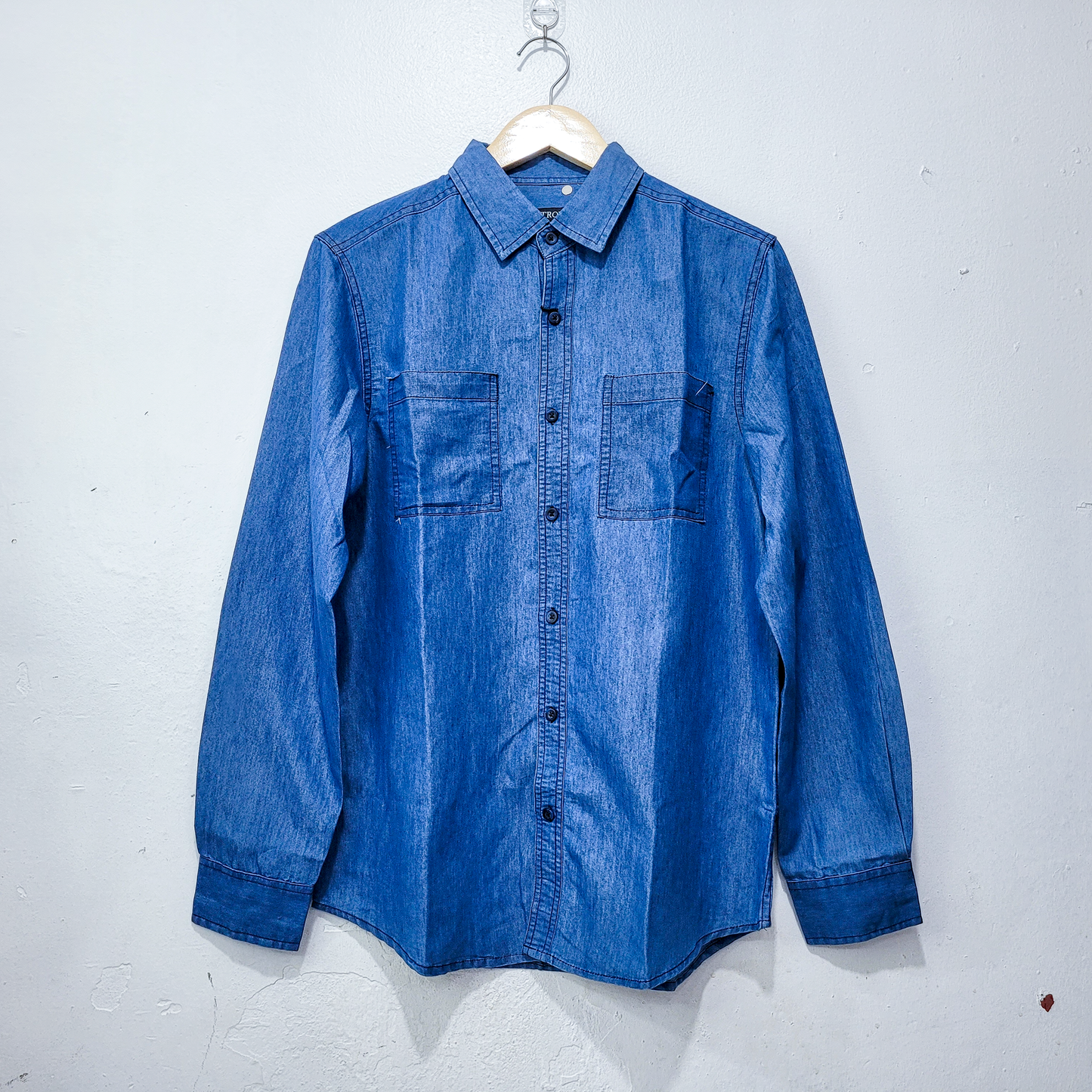 Denim camisa m/l p/hombre