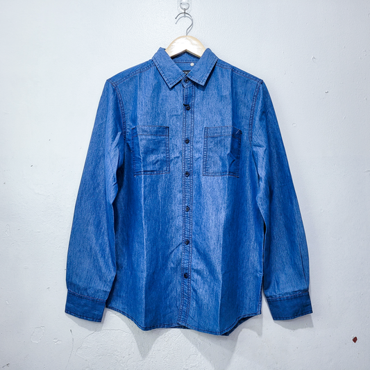 Denim camisa m/l p/hombre
