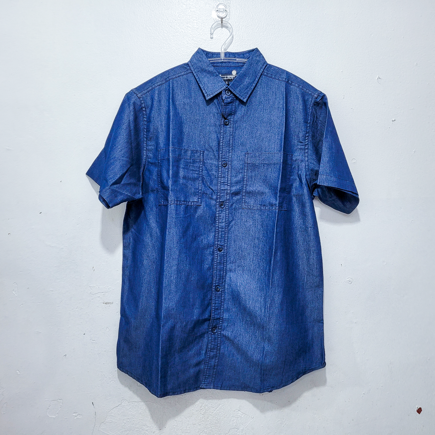 Denim camisa m/c p/hombre