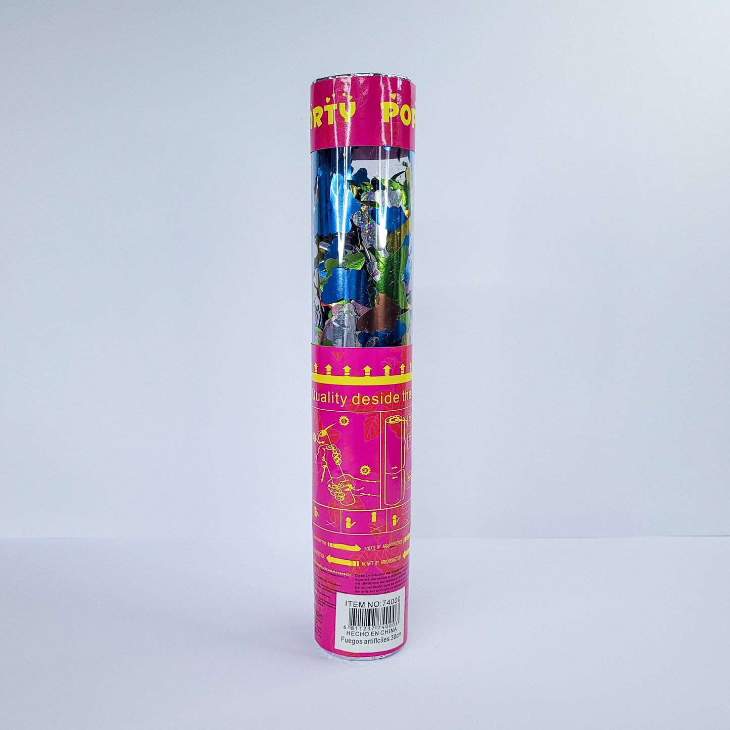 Canon de confetti con formas