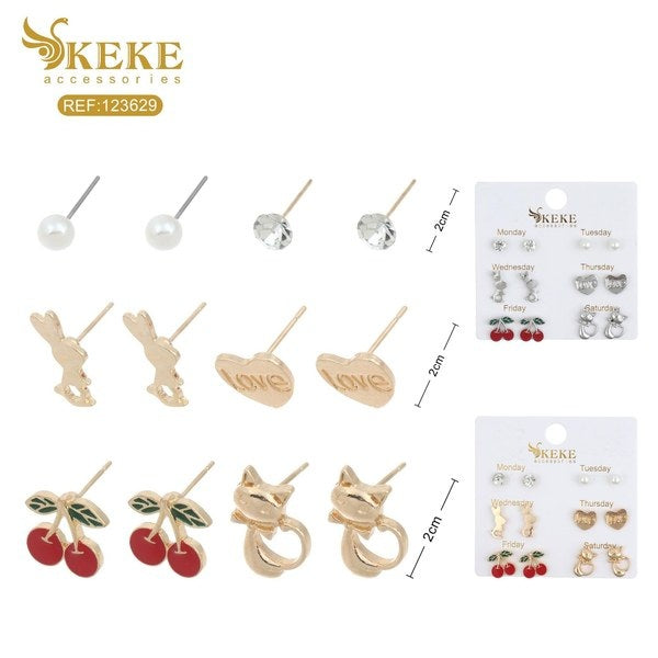Set de pendientes 6pcs